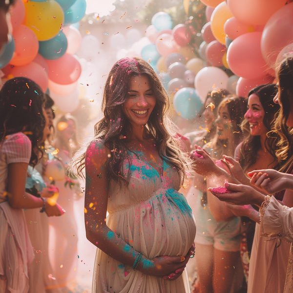 Coloriez votre baby shower avec la poudre holi